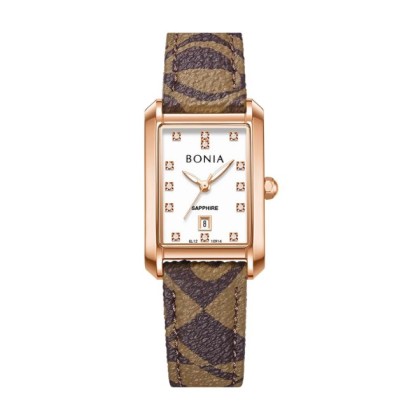 Bonia Elegance BNB10914-2517 Brown Leather Strap Women Watch 